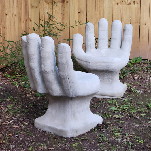 Concrete Hand Shaped Chairs, Set of 2