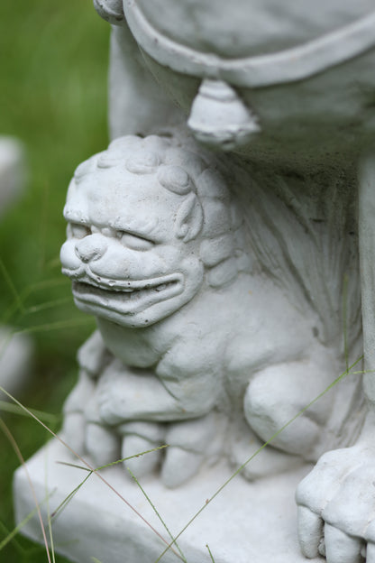 Concrete Foo Dog Statues, Set of 2