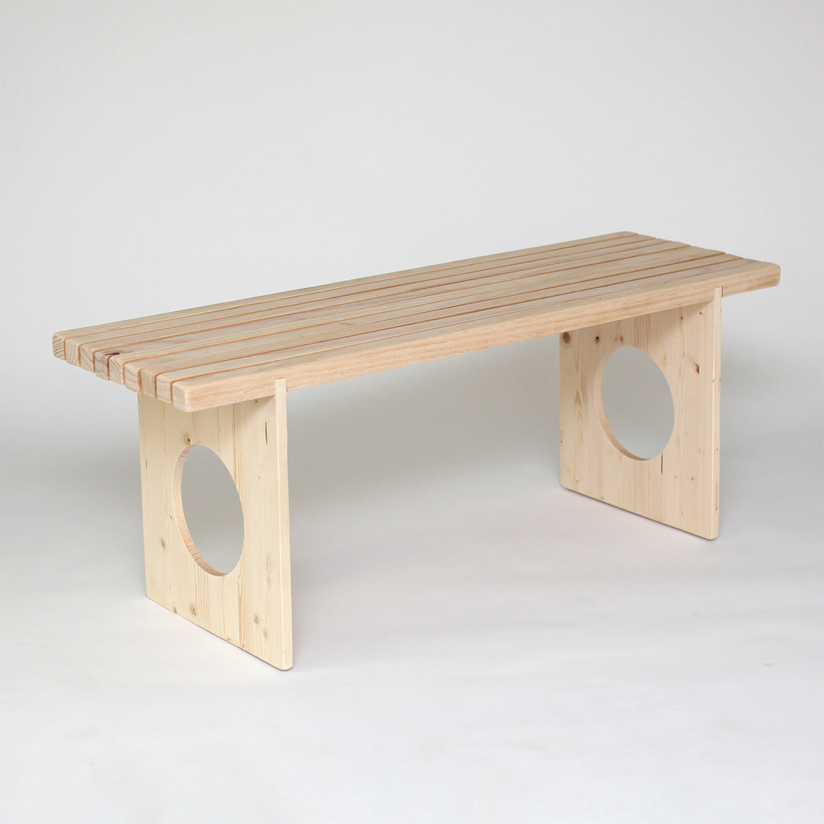 Contemporary Circle Cutout Bench