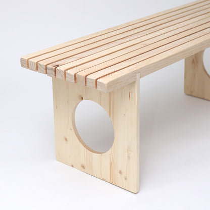 Contemporary Circle Cutout Bench