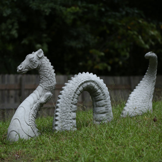 Concrete 3 Piece Dragon Statue